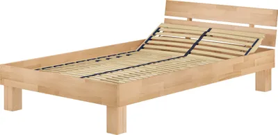 Produktbild von Einzelbett Massivholz Buche 120x220 mit wählbarem Zubehör V-60.86-12-220Federholzrahmen inkl.