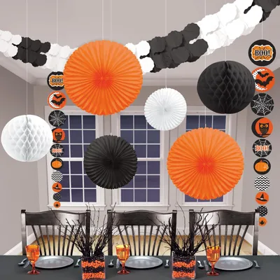 Produktbild von Halloween-Papierdekorationsset, 9-teilig