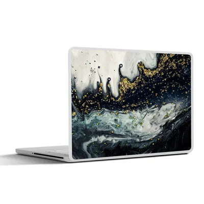 Obrázek produktu pro Nálepka na notebook - 14 palců - Mramor - abstraktní - zlatý -