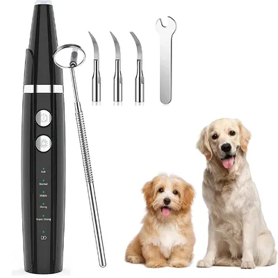 Produktbild von Ultraschall Zahnreiniger für Hunde & Katzen,Tartarentferner, Elektrischer Zahnsteinentferner Set,5 Reinigungsmodi & LED-Licht,Schwarz