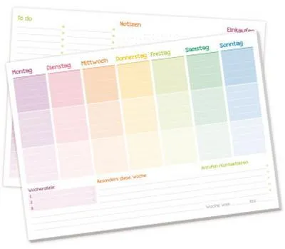 Obrázek produktu pro paper&you Stolní blok s týdenním rozvrhem, formát A4