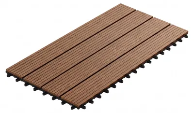 Produktbild von WPC-Terrassenfliese Braun geriffelt
