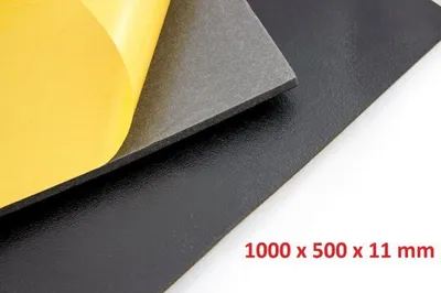 Produktbild von Variotex DSM Matte (Größe 1.000 x 500 x 11mm selbstklebend) Soundabsorber Schallschutz Schaummatte für Motorhaube Dämmmatte Dämmschaummatte Oldtimer Schallabsorber Fahrzeugdämmmung