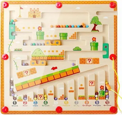 Produktbild von Kinderspielzeug mit Magnetik, geeignet für Kinder ab 4 Jahren, Montessori Labyrinth und Sortierspiel