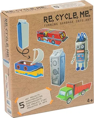 Produktbild von Re-Cycle-Me Basteln mit Milchkarton für Jungen - Bastelset Re-Cycle-Me