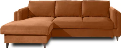 Produktbild von Best Mobilier Brooke, Ecksofa, Rostfarbe, 4 Sitz(e), Brooke, Samt, Holz