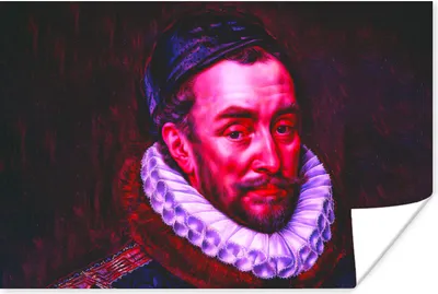 Produktbild von MuchoWow® Poster Wilhelm von Oranien - Adriaen Thomasz - Rot 60x40 cm - Schlafzimmerdekoration
