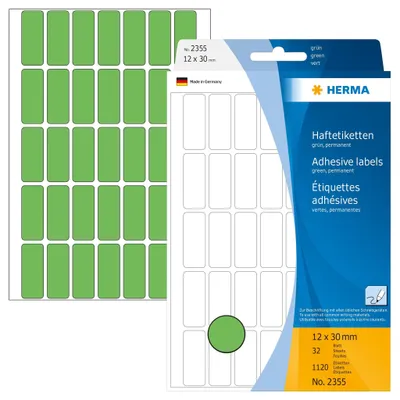 Produktbild von Vielzwecketiketten grün 12x30 mm Papier matt 1120 St.