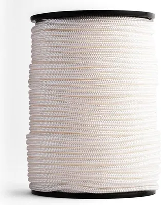 Produktbild von 5 mm 100 m abriebfestes, geflochtenes Nylonseil – Starke weiße Polyamidschnur – Paracord – Hohe Bruchfestigkeit