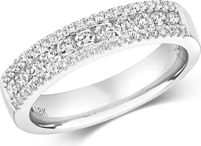 Produktbild von 18 Karat (750) Weißgold Halb Eternity Damen - Diamant Ring Brillant-Schliff 0.55 Karat HI - SI, 51 (16.2); TRS2344RSL