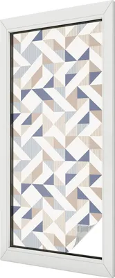 Zdjęcie produktu dla Folia witrażowa - 116x50 cm - wzór witrażowy - nieprzezroczysta dekoracyjna folia do ochrony prywatności - samoprzylepna, ochrona przed promieniowaniem UV - wzory geometryczne