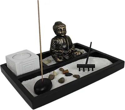 Produktbild von Zen - Garten mit Buddhafigur mit Kerzen Rauchstab Nr: YH-10
