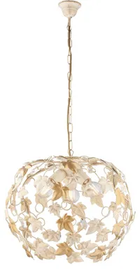 Zdjęcie produktu dla Edera żyrandol żelazo kość słoniowa, złote zdobienia, kryształki, 3 lampy, Ø50 cm