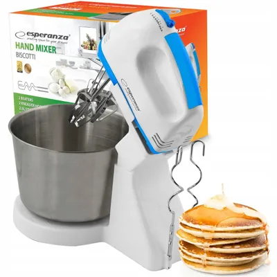 Produktbild von Küchenmaschine Handmixer mit Schüssel Rührer 4 Aufsätze 7 Stufen 150 W