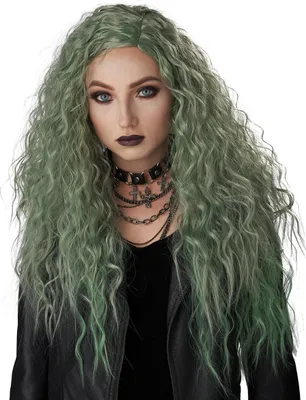 Produktbild von Wilde Locken-Perücke Halloween grün - Einheitsgröße