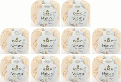 Immagine prodotto di 10 gomitoli di DMC Natura Just Cotone – filato opaco e morbido in 100% cotone pettinato, 302 (colore N81)