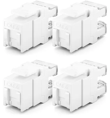 Produktbild von deleyCON CAT6 Keystone Jack Modul RJ45 1 Gbit/s, 4 Stück - Weiß