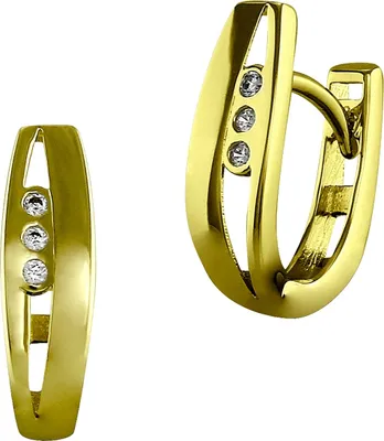 Produktbild von GoldDream Creolen Rechteck Zirkonia Damen 333er Gelbgold Ohrringe GDO537WY