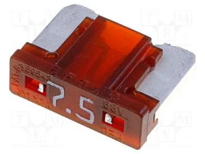 Immagine prodotto di 10 fusibili: fusibile automobilistico, 32V, 7,5A, modello MINIVAL a basso profilo. MINIVAL a basso profilo, 7,5A, modello M