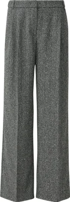 Produktbild von comma Hose mit Bundfalten, Herringbone-Muster und weitem Bein (Wide Leg)