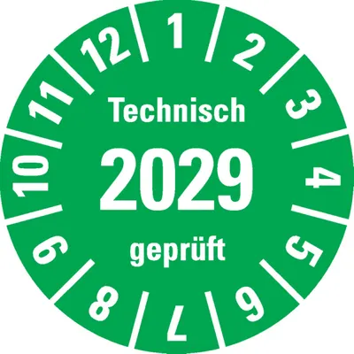 Produktbild von Dreifke® Prüfplakette Technisch  2029, grün, Dokumentenfolie, selbstkl...