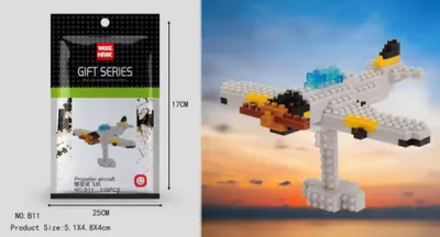 Zdjęcie produktu dla Model samolotu z klocków konstrukcyjnych LNO Micro-Bricks