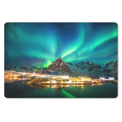 Produktbild von MuchoWow® Mauspad Mousepad Nordlicht - Lichter - Berg - Norwegen 27x18 cm - Mousepads - Maus Mat - Pad - Mausunterlage - Büroartikel - Desk Matten
