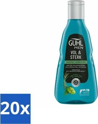 Productafbeelding van Guhl - Shampoo - Mannen - Vol en Sterk - 250 ml - Voordeelverpakking - 20 stuks
