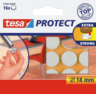 Zdjęcie produktu dla Ślizgacze filcowe Protect średnica 18 mm okrągłe białe Opakowanie 20 sztuk