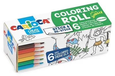 Obrázek produktu pro Pastelky CARIOCA Mini 6 ks s rolí omalovánek, motivy džungle