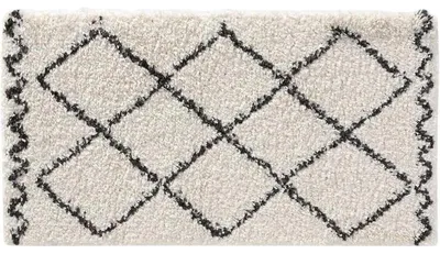 Image de Tapis d'intérieur rectangle à motif "Saoura" - Blanc / Noir - 160 x 230 cm