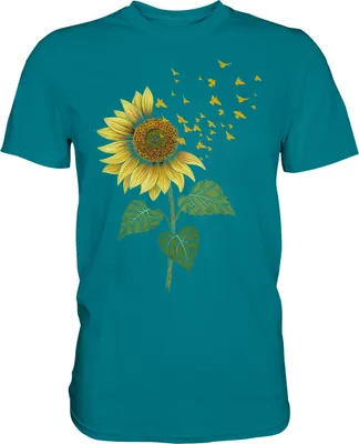 Produktbild von Vögel Sonnenblumen T-Shirt Garten Vogel Motiv Gärtner Geschenk – Diva Blue / XXL