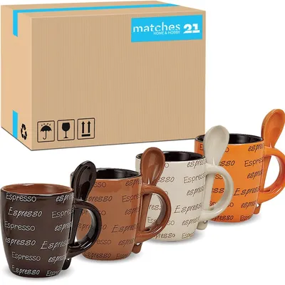 Immagine prodotto di Set di 48 tazze da espresso in Vetroceramica moderna beige marrone arancione 50 ml