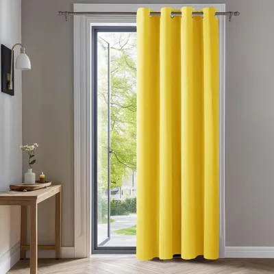 Produktbild von Verdunkelungsvorhang Blickdicht Thermogardine mit Ösen 290x140 cm Senfgelb 1 Stück