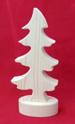 Produktbild von Tannenbaum aus 20 mm starke Fichtenholz. Deko oder zum Bemalen 17 cm