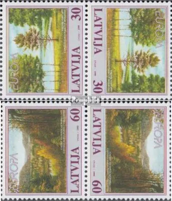 Produktbild von Briefmarken Lettland 1999 Mi 496K-497K (kompl.Ausg.) Kehrdruckpaar postfrisch Naturschutz