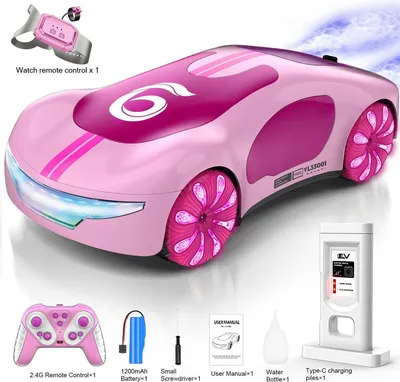 Produktbild von Ferngesteuertes Auto 360¡«Drift Stunt RC-Auto mit Ladestation, 2,4 GHz 4WD Doppelspritzfunktion fuer Erwachsene und Kinder ab 3 Jahren, Geburtstagsgeschenk, Spielzeug, Rosa