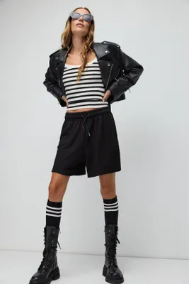Produktbild von Bermuda-Shorts mit weicher Textur, Black, S