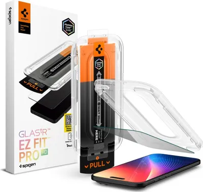 Zdjęcie produktu dla Spigen Glas.tR EZ Fit Pro HD, Apple, iPhone Air, Odporny na kurz, Odporny na zadrapania, Czarny, 1 szt.