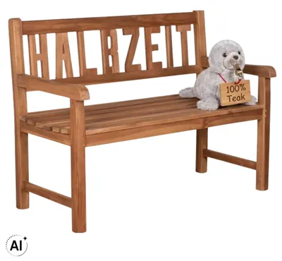 Produktbild von Gartenbank Sitzbank Halbzeit Teak 120 cm