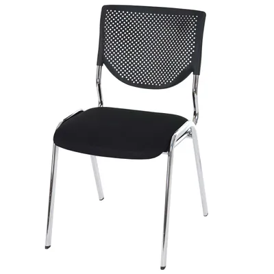 Obrázek produktu pro Židle pro návštěvníky T401, konferenční židle stohovatelná, látka/textil sedák černý, nohy chromové