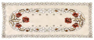 Productafbeelding van Tafelkleed Europa, bloemenmotief, geborduurd. Tafelrunner, 85 x 40 cm, polyester