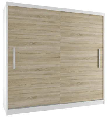 Obrázek produktu pro Šatní skříň s posuvnými dveřmi TIMPAS 200x218 cm BÍLÁ/DUB SONOMA