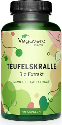 Produktbild von Vegavero Teufelskralle  | 90 Kapseln | -Teufelskrallenextrakt (3:1) mit 2,7% Harpagosid | vegan