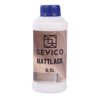 Produktbild von SEVICO Matt-Lack Firnis | 500 ml Flasche | Oberflächenfinish auf Wasserbasis | Permanenter farbloser Lack | Verwendung im Innen- und Außenbereich | Perfekt für Bastelprojekte und Gemälde | A007-008