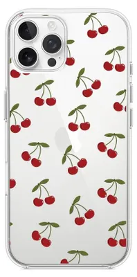 Produktbild von Flexible Hülle für das iPhone 12 Pro, TPU Silikon transparent, kleine Kirschen