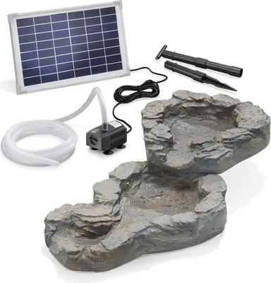 Produktbild von esotec Bachlaufschalen-Set 2-teilig mit Solarpumpe für Gartenteich 101308