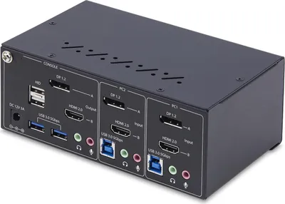 Obrázek produktu pro StarTech.com P2ADDH462-KVM-SWITCH, 3840 x 2160 px, 4K Ultra HD, 36 W, Černá