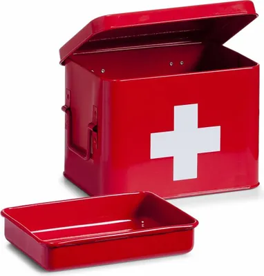 Produktbild von Zeller Medizin-box, Metall, rot 21,5x16x16