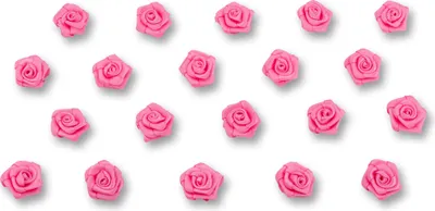 Satinrosen 15mm zum Basteln & Aufnähen 20 Stück Pink